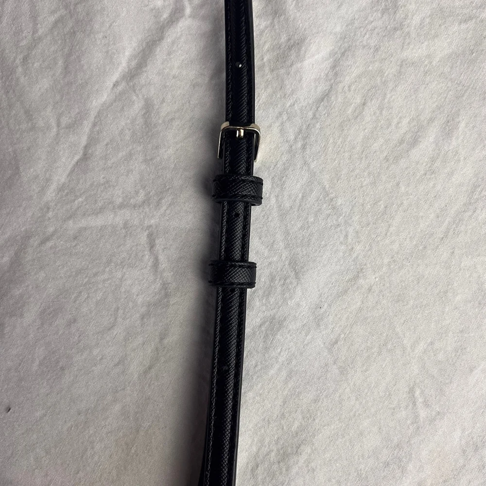 Kate Spade Tinsel Glitter Fabric Flap Crossbody Bag Black K9336